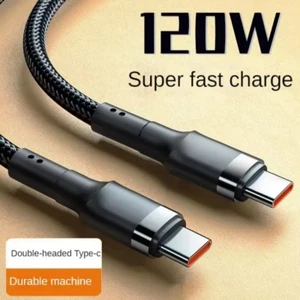 Caricabatteria rapido da USB C a USB C PD 120W doppio tipo C ricarica sincronizzazione dati cavo USB - Foto 1 di 7