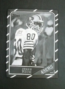 Jerry Rice 1986 topps RC Iconic Rookie Card Series art original 24x18in painting - Picture 1 of 2