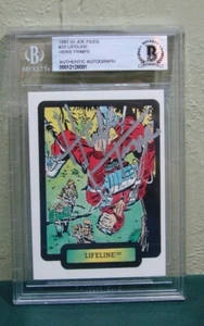 1987 GI Joe Files Card #35 Lifeline SIGNED HERB TRIMPE Beckett BAS Authentic - Picture 1 of 2
