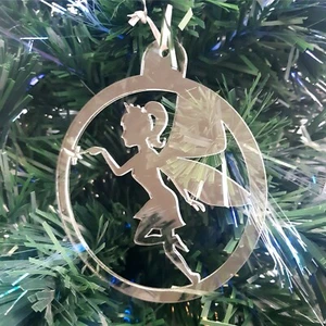 Decoraciones de árbol de Navidad de hadas redondas - Juegos de colores lisos: 10x7cm o 4x14cm - Imagen 1 de 4