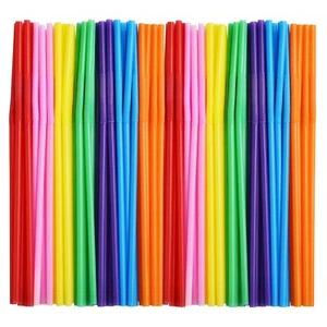 Flexible Smoothie Plastic Straws 100 Pcs Assorted Colors Bendy Straws - Picture 1 of 8