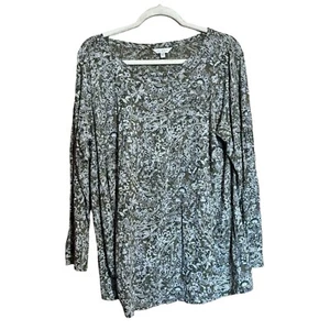 Lucky Brand Tunic Top Womens 1X Multicolor Floral Paisley Stretch Blouse - Picture 1 of 8
