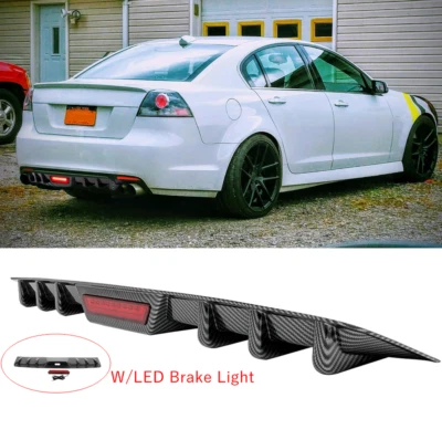 Labio difusor de parachoques trasero de fibra de carbono con luz de freno trasera LED para Pontiac G8 G6 Foto 1 de 4