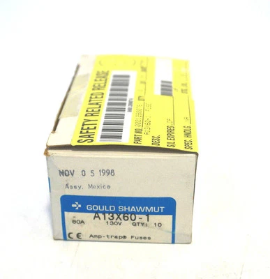 10 NEW GOULD SHAWMUT A13X60-1 FUSES A13X601 - Image 1 of 2