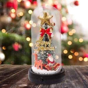 Albero di Natale in Cupola di Vetro con luci LED Mini Decorazioni di Natale - Foto 1 di 4