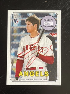 2018 topps heritage Shohei Ohtani mint rare rc on card red Auto 17/69 Jsy # 1/1