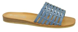 Mujeres SPOT ON F0R0336 Azul Plano Mules - Imagen 1 de 1