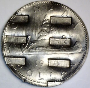1969 ERROR WAFFLED CANADA Dollar AU + $1 Coin STRUCK w/ DETAILS RARE Waffle NR - Picture 1 of 4