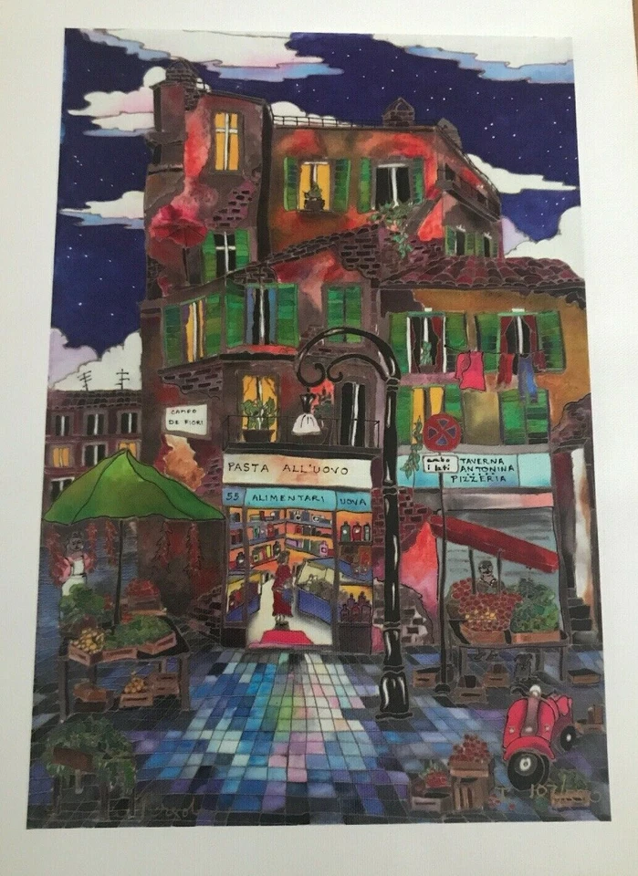 Linnea Pergola CAMPO DE FIORI S/N Ltd Ed Serigraph on Paper ITALY - Image 1 of 1