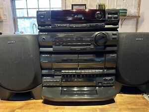 VINTAGE SONY HCD-D270 AM/FM Home System 5 Disc Changer Dual Cassette 195 Watt