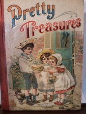 Vtg Antique Pretty Treasures 1900 Fairy Tale Book Piems Prose Pictorial Children