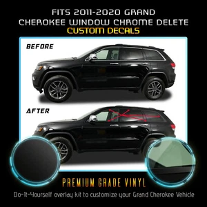 Fit 11-20 Grand Cherokee Window Chrome Delete Blackout Kit Metallic Matte Black - Picture 1 of 4