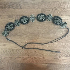 New Genuine Leather Suede Metal Embellisments Concho Belt One Size - Picture 1 of 3
