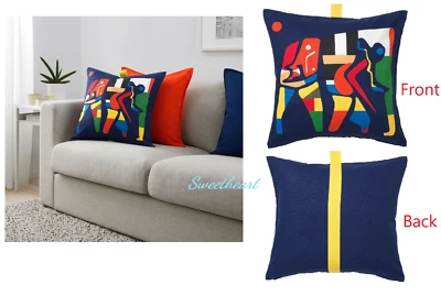 IKEA OVERALLT  20x 20 Cushion Cover Pillow Throw Couch Sofa Abstract, Dark Blue - Image 1 of 3