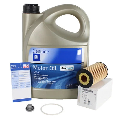 5L Original Opel Motoröl 5W-30 dexos2 Longlife + Ölfilter 95526685 + Schraube - Bild 1 von 4