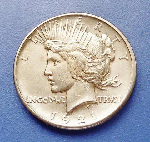 KEY DATE!!  1921 U.S. PEACE SILVER DOLLAR ~ ALMOST UNCIRCULATED CONDITION Cover