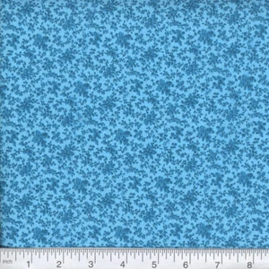 Small Blue Flower Sprigs Calico 100% Cotton Fabric 1/4 yard - Picture 1 of 1