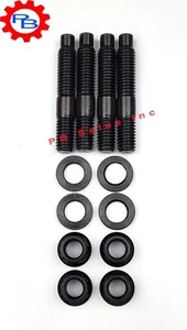 Exhaust manifold M8x1.25 Studs washers & 12 point flange Nut Qty 4 - Foto 1 di 3