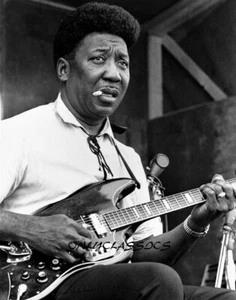 SINGER MUSICIAN MUDDY WATERS AMERICAN CHICAGO BLUES 11X14 POSTER GUITAR & CIG - Picture 1 of 1