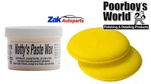 Poorboys Nattys Paste Wax Carnauba White Wax 8oz + 2 Free Applicator Pads - Picture 1 of 1