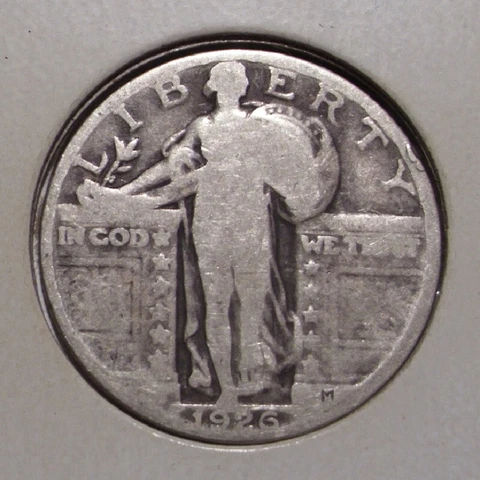 1926 Standing Liberty Silver Quarter , Good Cover