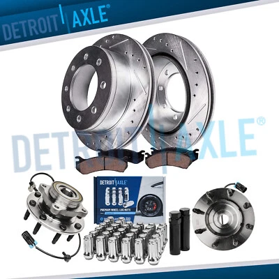 Buje de rueda de pastilla de rotor de freno delantero perforado 4x4 32 piezas tuerca para Sierra 2500 3500 Foto 1 de 4