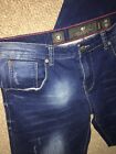 Crosshatch Indigo Blue Washed Out Look Series 55 Jeans Size W 34 R 32 L