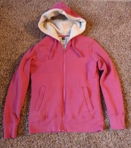 North Face Jacket Women Small Pink Full Zip Warm Hoodie Sherpa Heavyweight - Picture 1 of 11