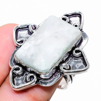 Anello gioiello in argento sterling 925 fatto a mano con pietra preziosa dias... - Immagine 1 di 4