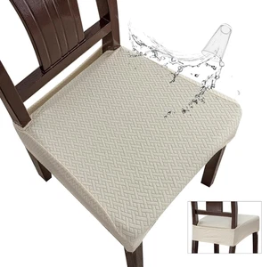 Fundas impermeables sillas comedor beige de el 4 piezas ajustables lavables - Bild 1 von 12