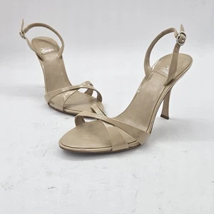 Jeffrey Campbell Marielle Beige Patent Leather Slingback Sandal Sz 7 - Picture 1 of 8