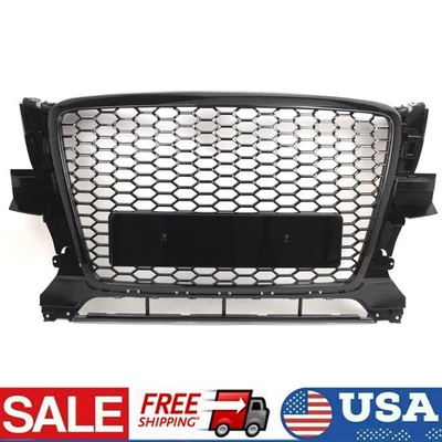 SQ5 Style For Audi Q5 2009-2012 Gloss Black Honeycomb Front Bumper Grille  Foto 1 de 4