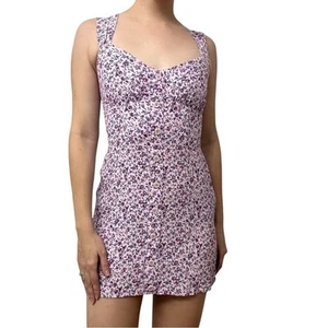 Reformation Mini Lorelei Dress Purple Floral Dainty Summer Coquette Size 6 Small - Picture 1 of 7