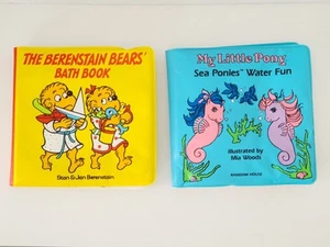 Two Vintage BATH BOOK My Little Ponies & Berenstain Bears 1980s Random House Set - Picture 1 of 3