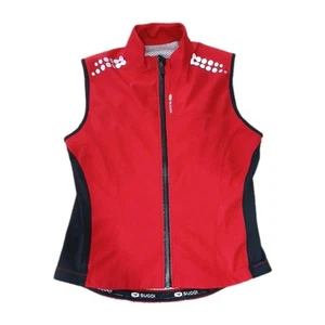 Gilet donna Sugoi grande CICLISMO rosso riflettente zip intera bici tasche SPORT - Foto 1 di 10