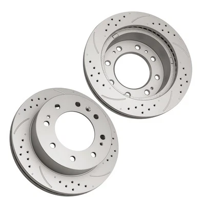 2x Rotores de freno delanteros perforados ranurados ventilados para GMC Sierra 2500HD 2011-2024 Foto 1 de 4