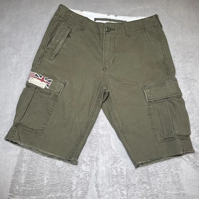 Denim & Supply Ralph Lauren Cargo Shorts Mens 31 Military Surplus USA UK Flag - Image 1 of 4