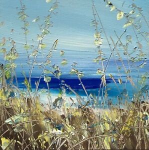 Coastal Grasses, Semi Abstract Landscape. Original Acrylic / Gouache Painting.