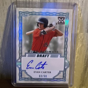 2020 Leaf Ultimate Draft Evan Carter Platinum Spectrum XRC Auto /50