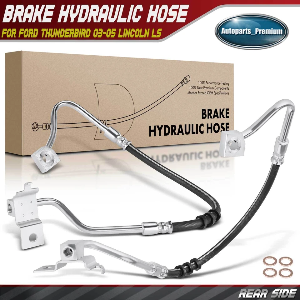 2x Manguera hidráulica de freno trasero izquierdo y derecho para Ford Thunderbird 2003-2005 Lincoln Foto 1 de 4