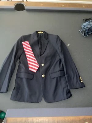 Blazer Class Club Etiqueta Dorada Niños Azul Muesca Solapa Bolsillos Lana Forrado Talla 14 Foto 1 de 4