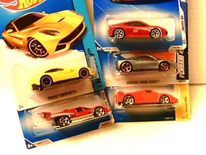HOT WHEELS FERRARI 5-CAR LOT FEAT. 458 ITALIA W/FASTER THAN EVER WHEELS. - Picture 1 of 6