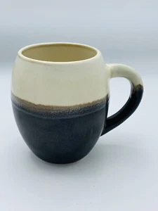 Beautiful Ceramic Mug Cream Brown Glaze Neutral Colors Unique Shape Gift - Picture 1 of 12