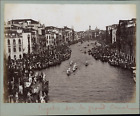 Italie, Venise, Régates sur le Grand Canal, ca.1880, tirage vintage Tirage vinta