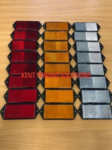 X24 Radex Maypole Red, Amber, Clear Rectangular Drilled Reflectors 127mm X 50mm - Picture 1 of 9
