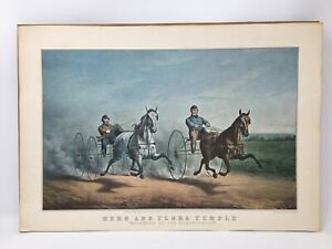 CURRIER & IVES Print Calendar Topper Hero and Flora Temple Swinging Homestretch