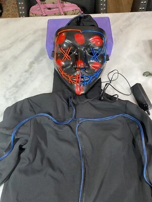 Purga LED Halloween Máscara de miedo 4 modos Iluminación Máscara Disfraz Rave Juegos con disfraces Fiesta Foto 1 de 2