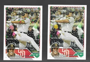2023 Topps Holiday JUAN SOTO SP HOLIDAY LIGHTS CANDY CANE ARM GUARD SP H199 - Picture 1 of 2