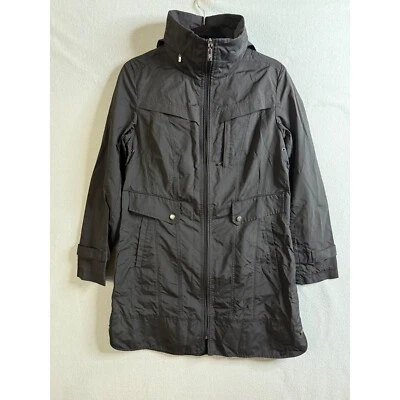 Abrigo de lluvia para mujer Cole Haan chaqueta mediana ligero con capucha cremallera completa Foto 1 de 4