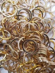 100 x 27mm Key Split Rings Holder Joblot Bulk Keyring Hook Stainless Steel Gold - Picture 1 of 5